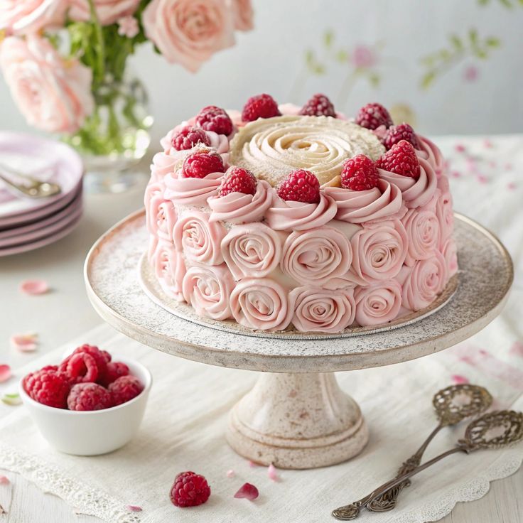 Wild raspberry & Rose cake