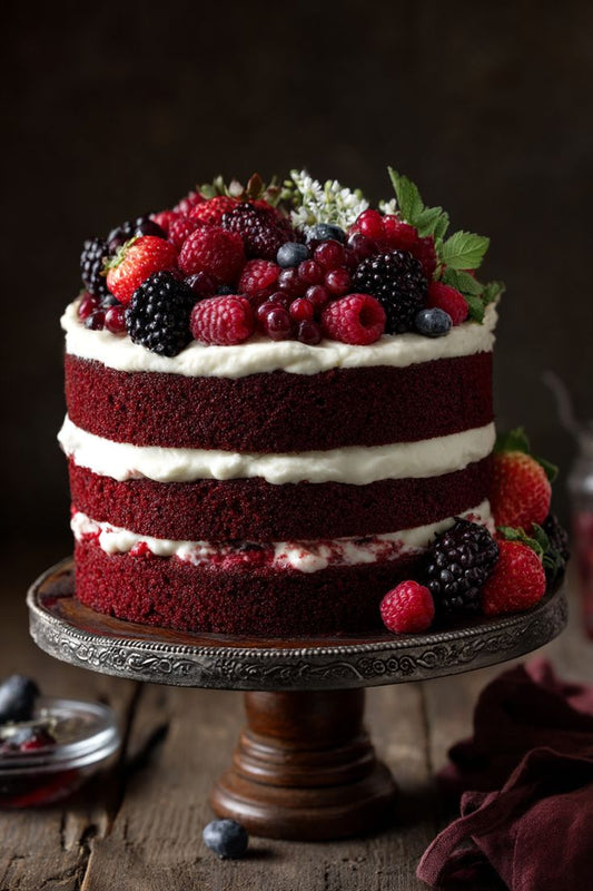 Mix fruit bonanaza velvet cake