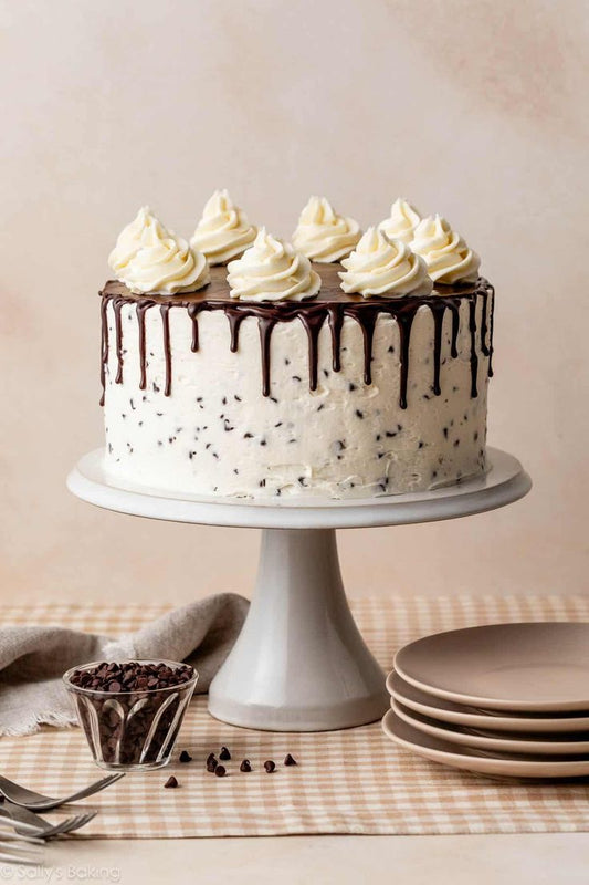 Chocolate Chip Cake with Ganache Drip